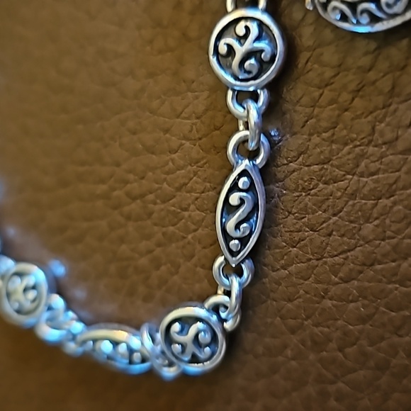 BRIGHTON Dainty Ellington Double Heart Charm Scroll Tennis Bracelet - Picture 4 of 6